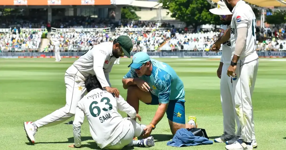 saim ayub ruled out of second test against south africa with ankle injury