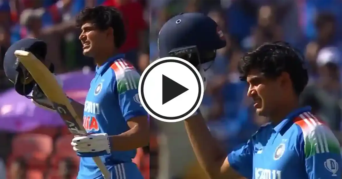 shubman gill bows down after scoring his seventh odi century in match against england