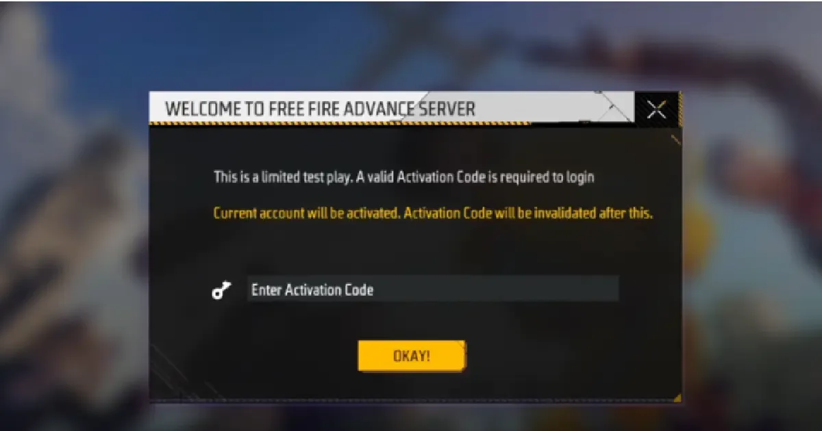 why is the free fire advance server invalid activation code problem occurring