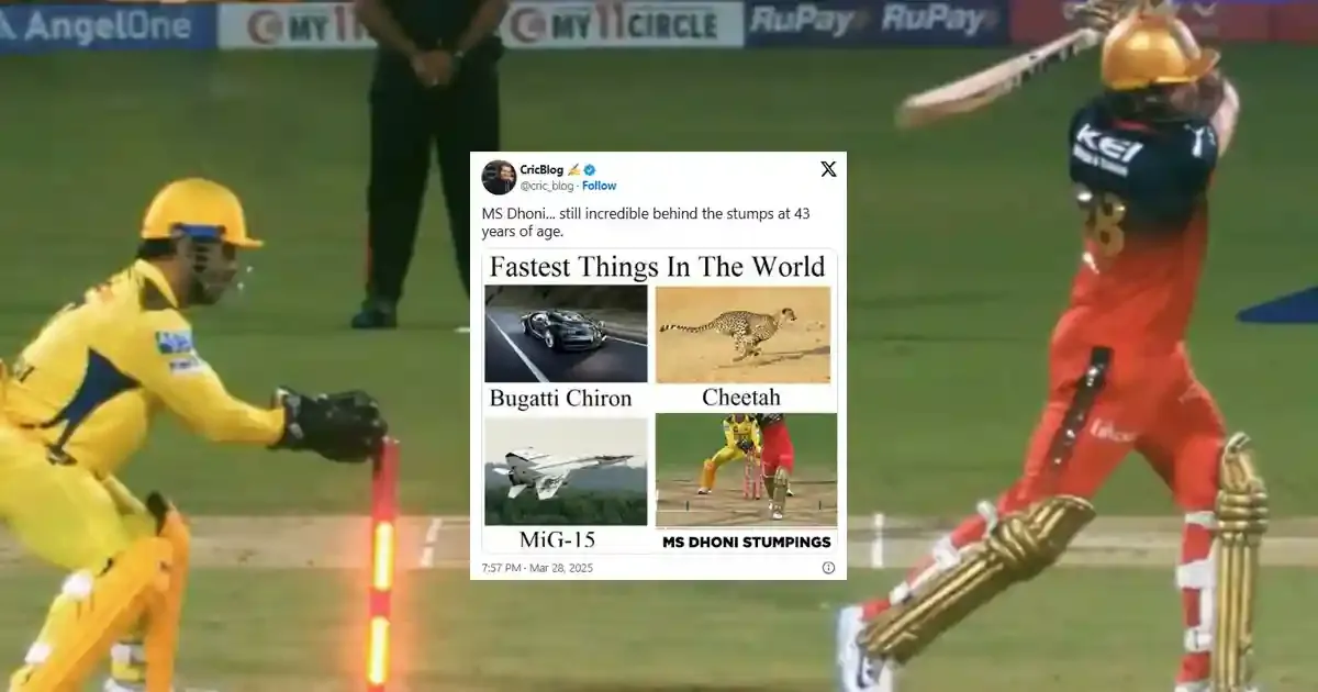 fans go berserk over ms dhoni s lightning fast stumping to dismiss phil salt in ipl 2025
