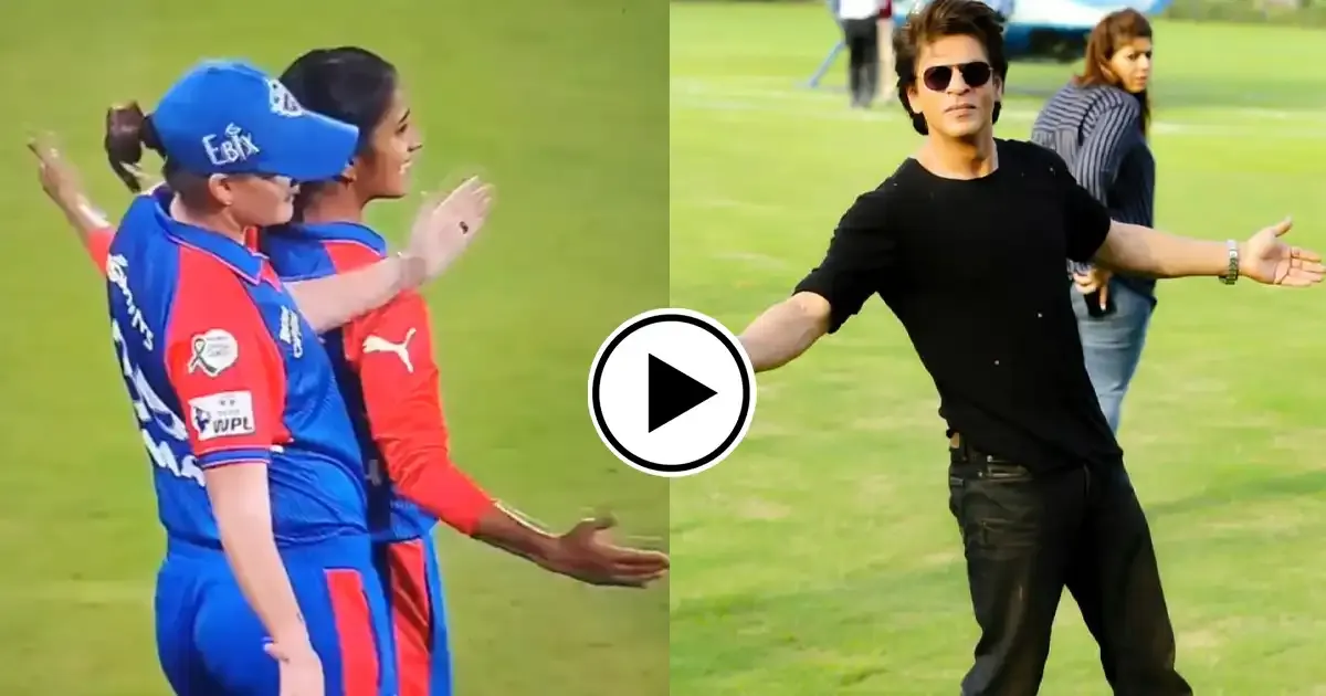 jemimah rodrigues and jess jonassen recreate srk s iconic pose in wpl 2025 match