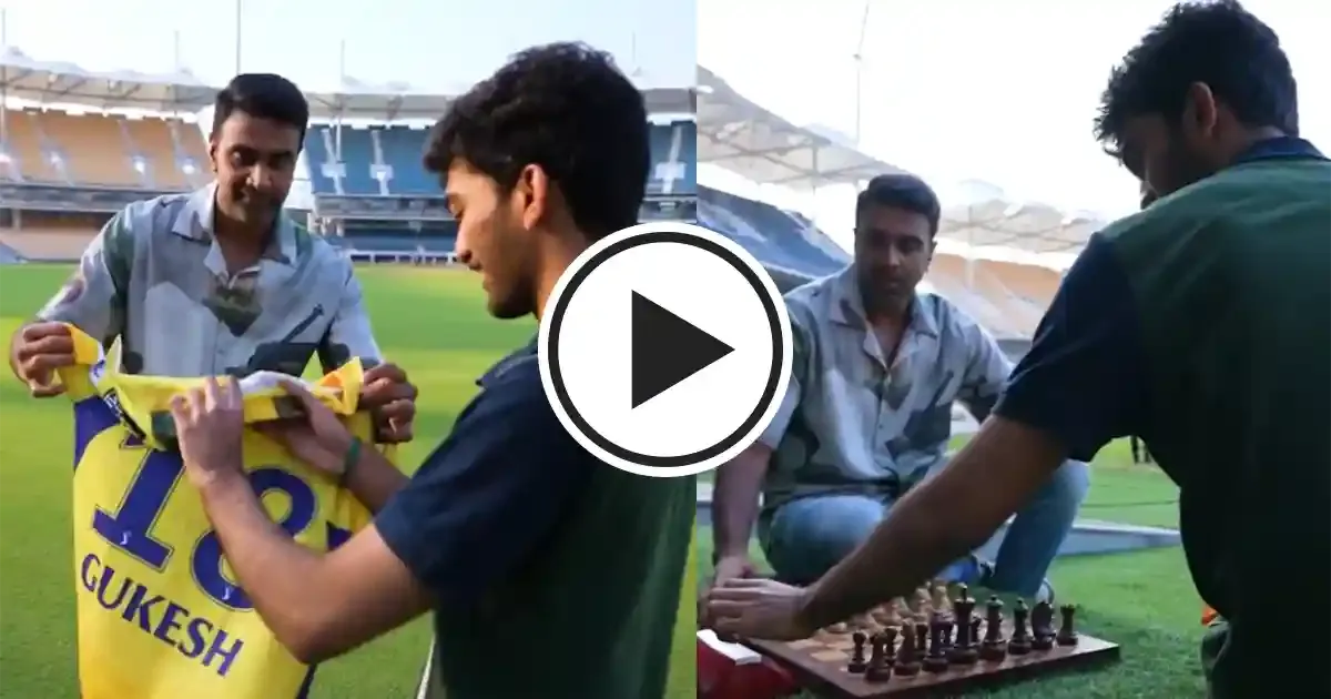 r ashwin meets d gukesh in chennai plays chess against world champion at chepauk before ipl 2025 sportstiger