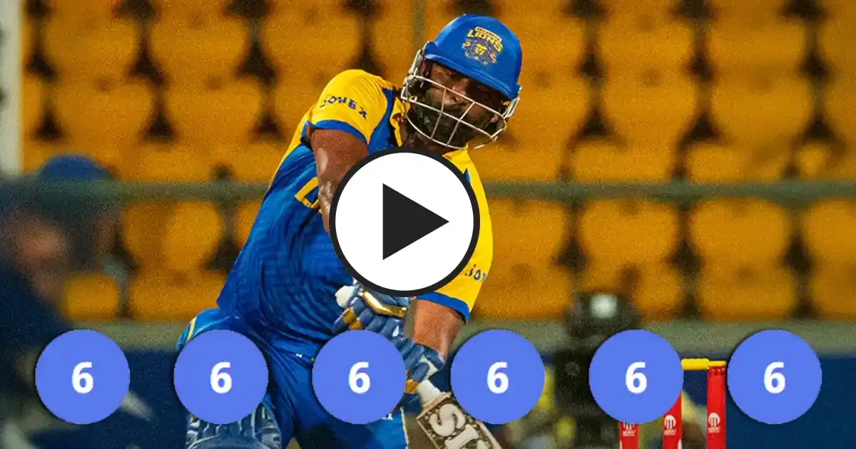 thisara perera hits six sixes in an over off ayaan khan in asian legends league 2025