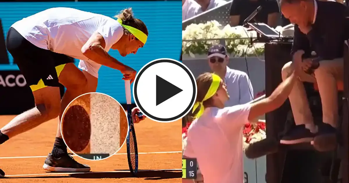 alexander zverev gets warned for taking photo of ball mark at madrid open later takes a dig calling it interesting