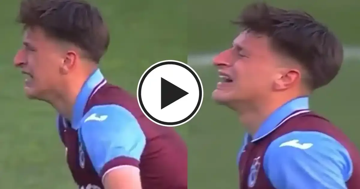 bican tibuko lu breaks down after racking up consolation goal for trabzonspor u19 against barcelona u19