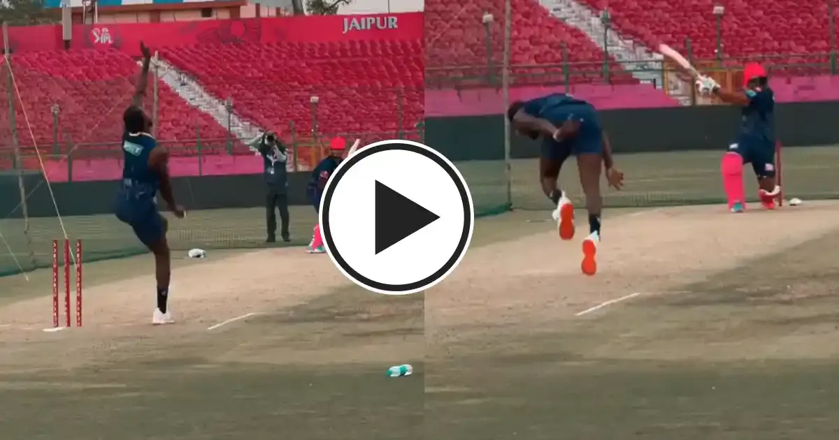 jofra archer bowls fiery bouncer against vaibhav suryavanshi in nets before rr vs rcb in ipl 2025