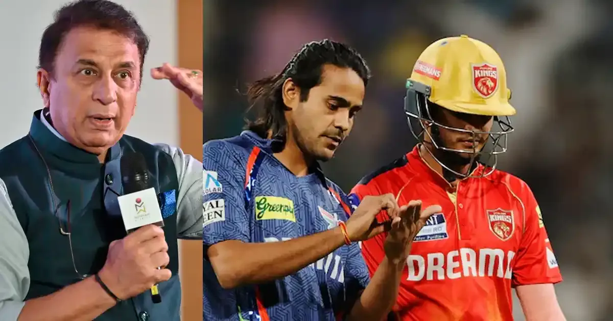 sunil gavaskar schools digvesh rathi for notebook send off to priyansh arya during lsg vs pbks in ipl 2025
