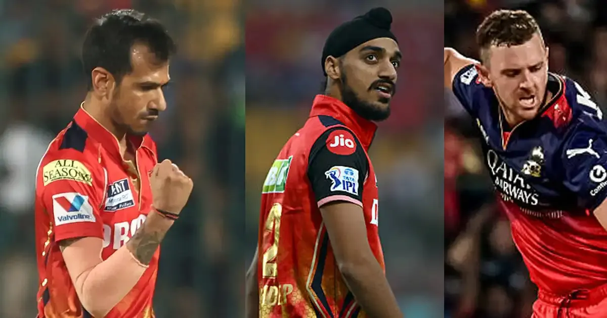 collage of chahal arshdeep and josh hazlewood in webp