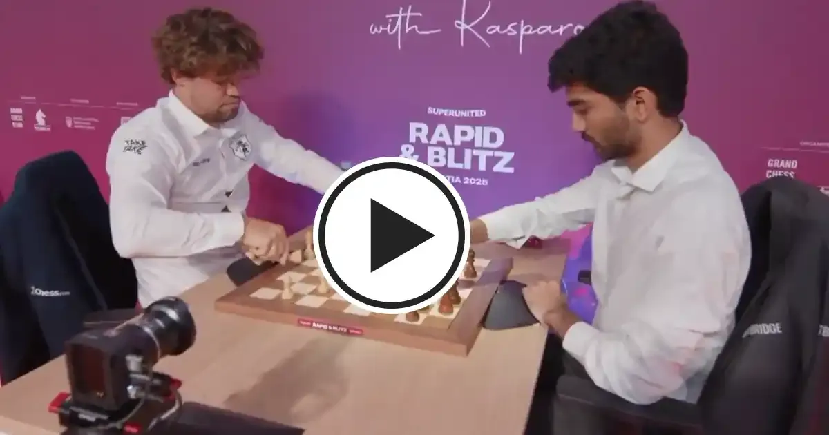d gukesh beats magnus carlsen in rapid game at grand chess tour