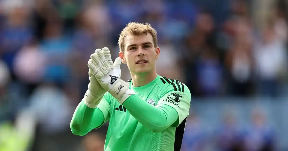 west ham confirm signing of leicester city goalkeeper mads hermansen