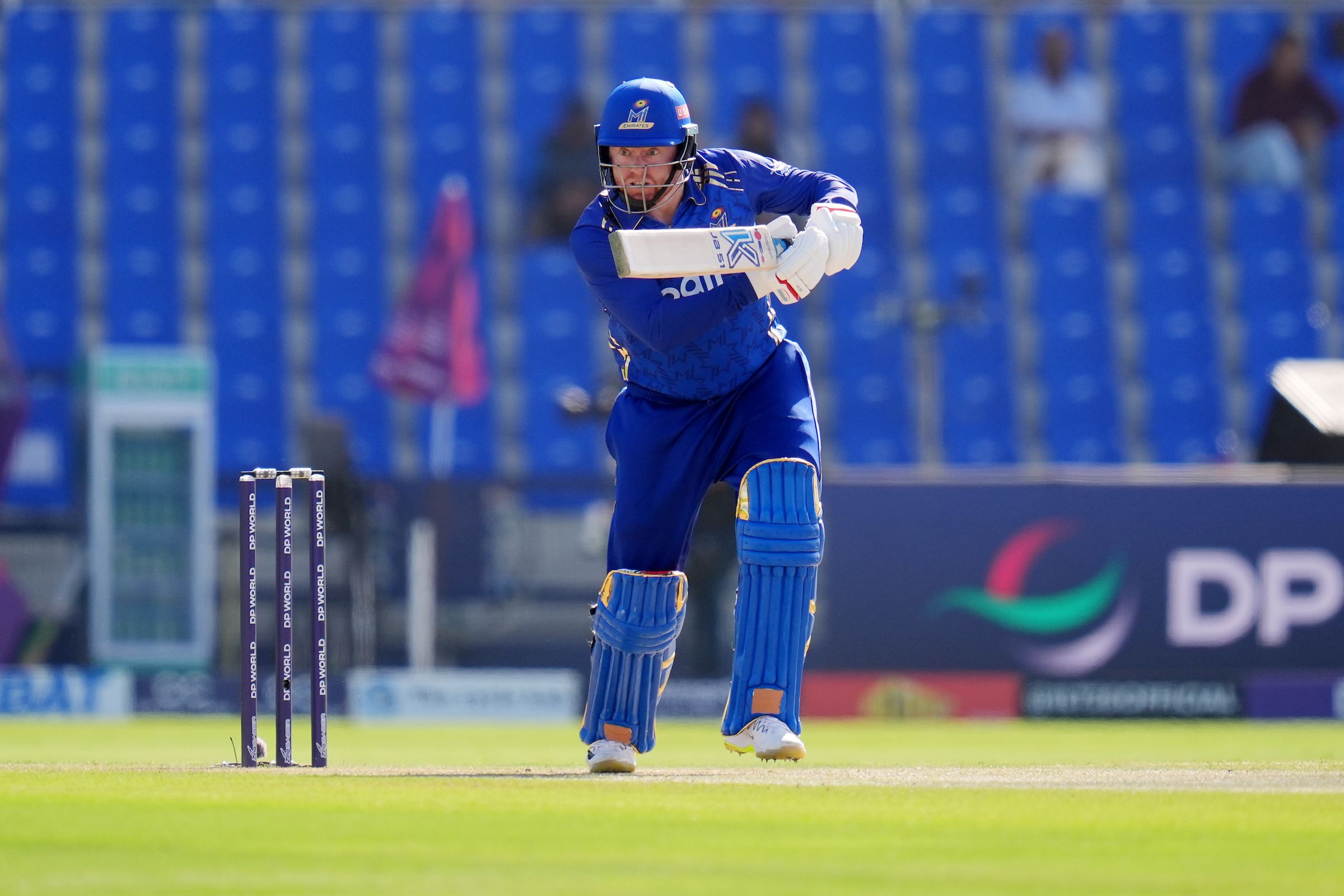 jonny bairstow of mi emirates plays a shot during match 21 of the dp world ilt20 between the abu dhabi knight riders and the mi emirates