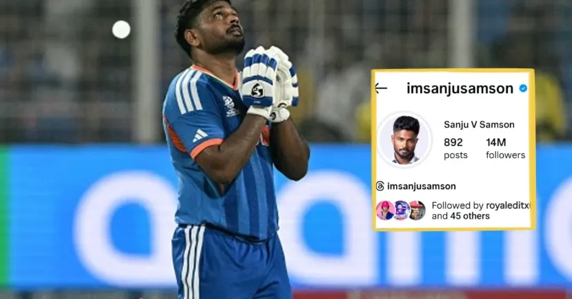 sanju samson instagram followers