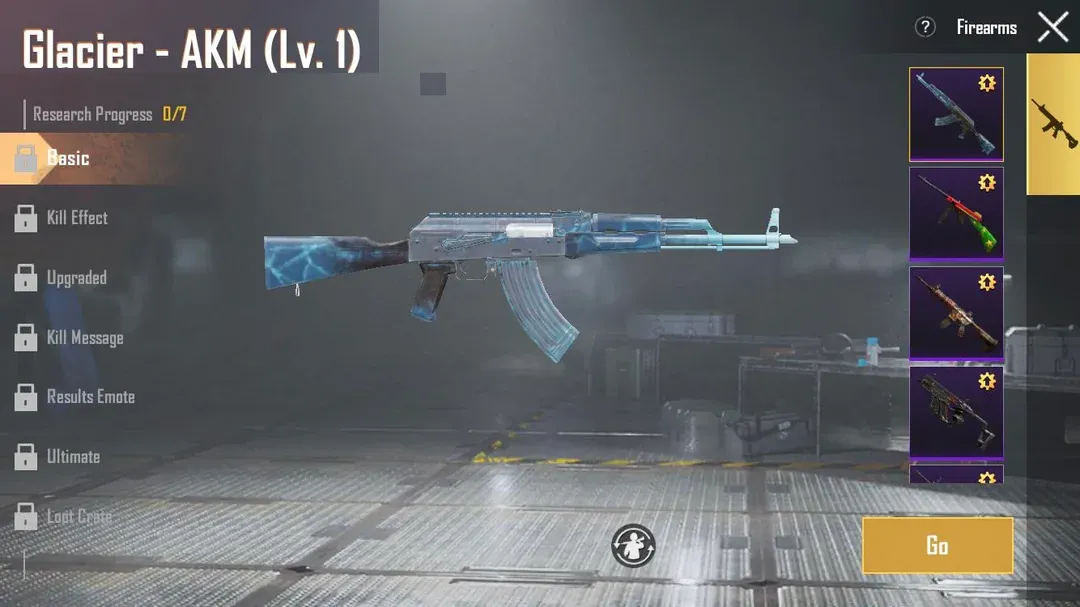 bgmi akm glacier skin