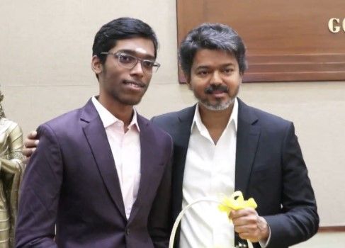 tamil nadu cm vijay meets r praggnanandhaa awards 50 lakh for becoming first indian to win norway chess title