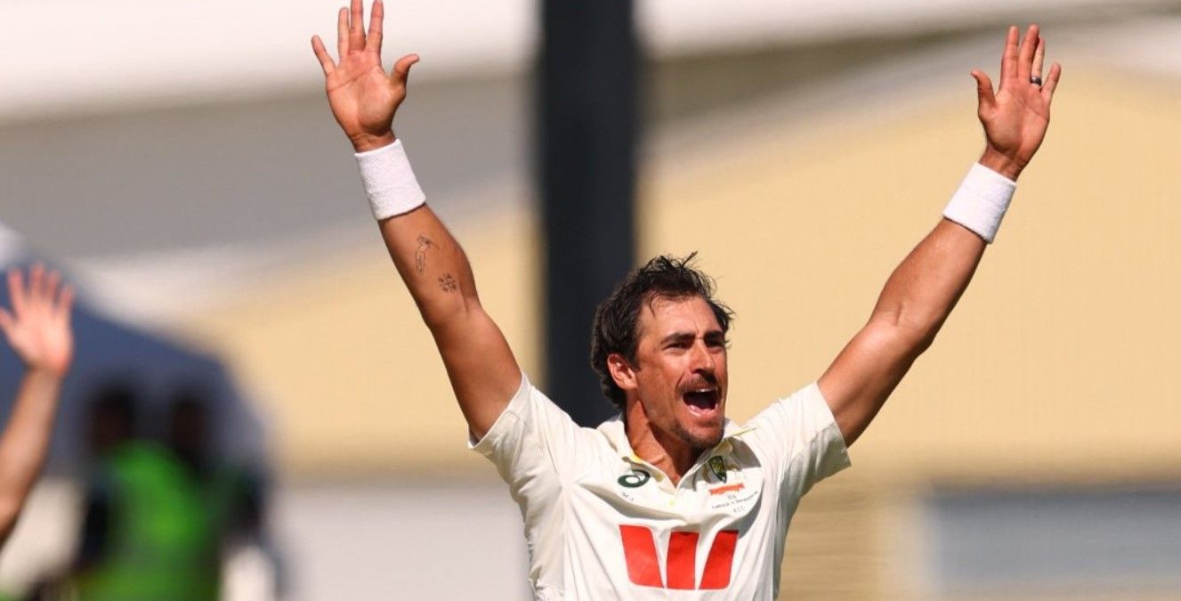 mitchell starc rips through bangladesh batting lineup completes five wicket haul in 22 deliveries