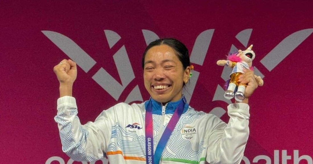 pm modi hails mirabai chanu s emotional tears after historic commonwealth games gold