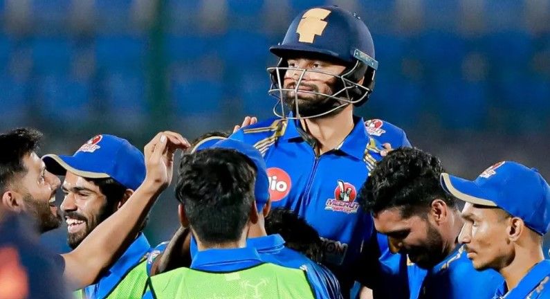 rinku singh smashes 26 runs in five deliveries pulls off 55 to guide meerut mavericks to five run win over lucknow falcons